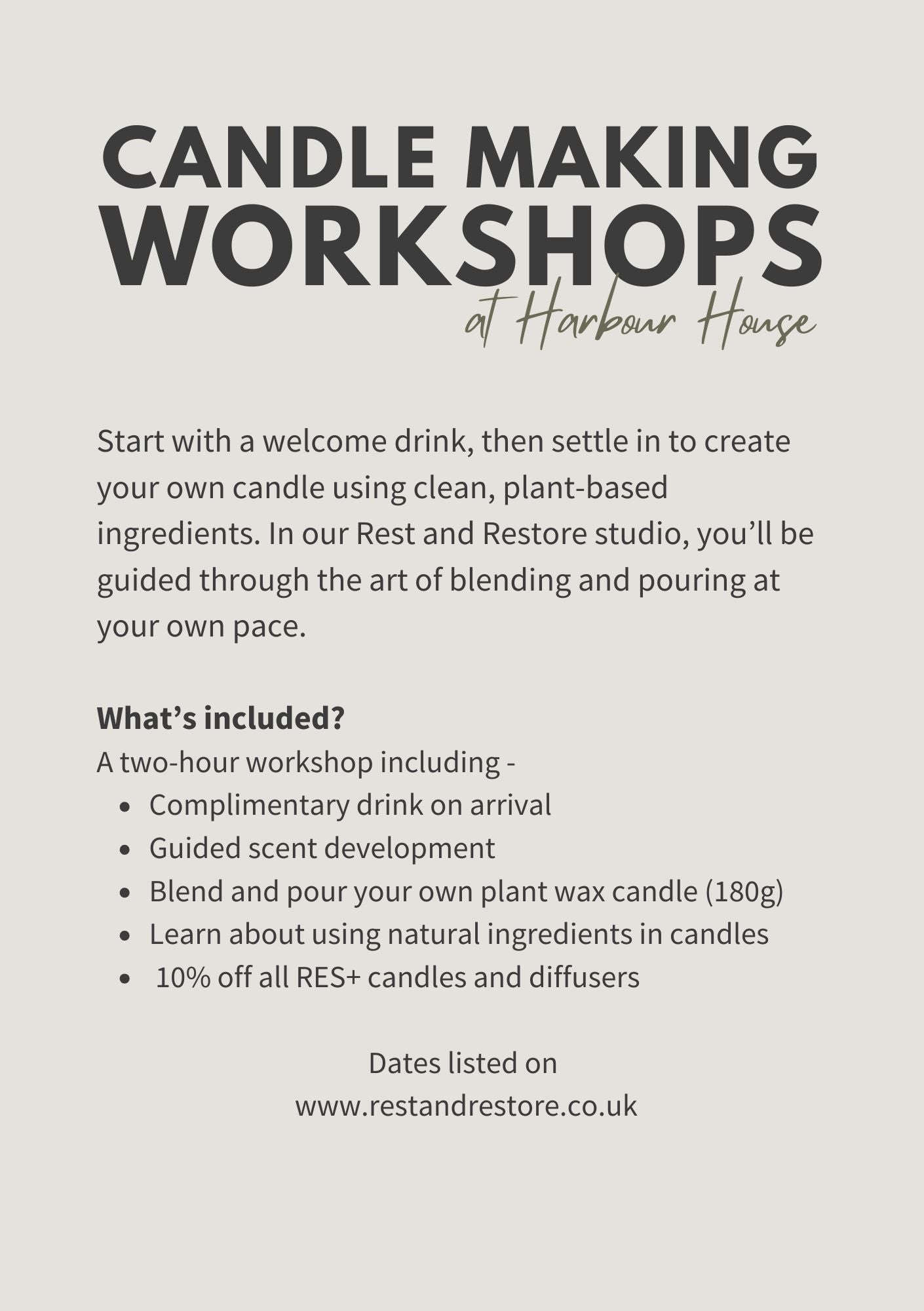 Candle Making Workshop at Harbour House